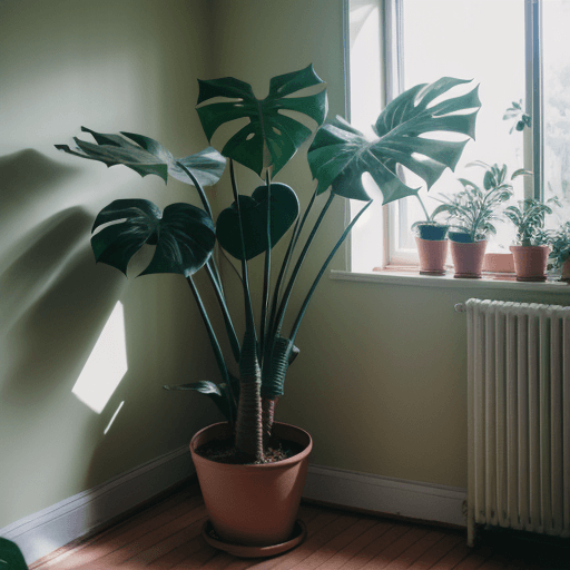 person propagating a Monstera plant