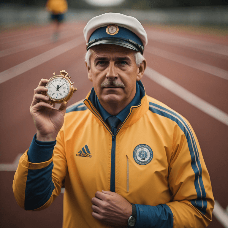 referee reading a stopwatch